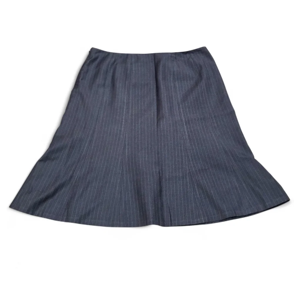Calvin Klein Charcoal Pinstripe A-Line Skirt Size 10